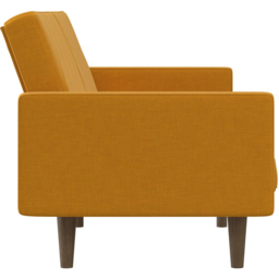 Dorel Paxson 3 Seater Linen Mustard Sofa Bed with Wooden Feet - Wilko - thumbnail 6