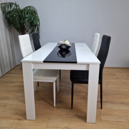 Kosy Koala 4 Seater Faux Leather Dining Set Black and White - Size: 96 x 40 x 40cm - White Black - Portland - Wilko - thumbnail 7