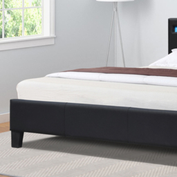 Comfy Living King Size Black Faux Leather Bed Frame with LED Strip - Wilko - thumbnail 4