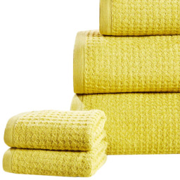 Rapport Home Waffle Textured Cotton Green Towel Bale 6 Pack - Wilko - thumbnail 4