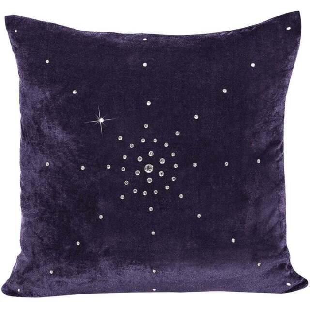 Intimates Grace Diamante Plum Filled Cushion 43 x 43cm 2 Pack - Purple - Wilko - image 1