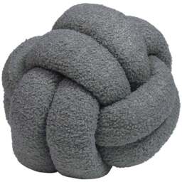 furn. Boucle Charcoal Knot Fleece Cushion - Size: 30 x 30cm - Grey - Wilko - thumbnail 1