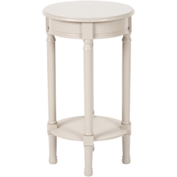 Pacific Lifestyle Heritage Single Shelf Putty Pine Wood Round Accent Table - Size: 72 x 40 x 40cm - Grey - Wilko - thumbnail 3