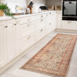 Kukoon Beige Neutral Terracotta Vintage Distressed Rug 240 x 60cm - Orange - Wilko - thumbnail 3
