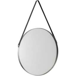 Julian Bowen Opera Round Pewter Mirror - Size: 60 x 60cm - Silver - Wilko