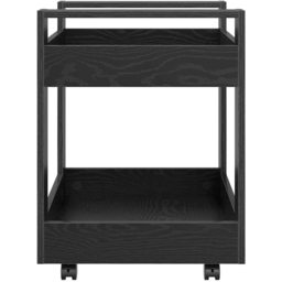 vidaXL 2 Shelf Black Oak Wooden Desk Trolley - Size: 60 x 60 x 45cm - Wilko - thumbnail 7
