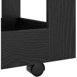 vidaXL 2 Shelf Black Oak Wooden Desk Trolley - Size: 60 x 60 x 45cm - Wilko - thumbnail 5