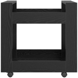 vidaXL 2 Shelf Black Oak Wooden Desk Trolley - Size: 60 x 60 x 45cm - Wilko - thumbnail 6
