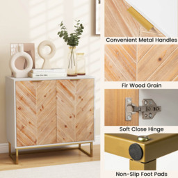 Costway 2 Door White Sideboard - Size: 80 x 40 x 80cm - Wilko - thumbnail 5