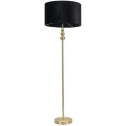 ValueLights Marissa Black Velvet Shade Gold Ball LED Floor Lamp - Size: 145 x 45 x 45cm - Wilko - thumbnail 1