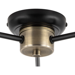 Cosylyte Malanda 3 Light Smoky Glass Matt Black Ceiling Light - Size: 18.5 x 41 x 37cm - Wilko - thumbnail 6