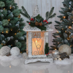 A Christmas Tale LED Wooden Candle Lantern Christmas Decoration - Size: 18 x 39 x 18cm - Wilko - thumbnail 3