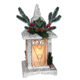 A Christmas Tale LED Wooden Candle Lantern Christmas Decoration - Size: 18 x 39 x 18cm - Wilko - thumbnail 4