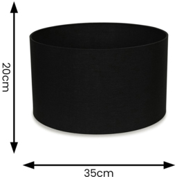 ValueLights Reni Black Fabric Medium Drum Shade - Size: 35 x 20 x 35cm - Cream - Wilko - thumbnail 7
