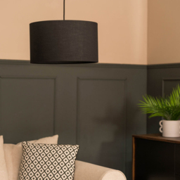 ValueLights Reni Black Fabric Medium Drum Shade - Size: 35 x 20 x 35cm - Cream - Wilko - thumbnail 4