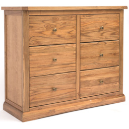 Cabinet Bits Salerno 6 Drawer Brown Brass Knob Chest of Drawers - Wilko - thumbnail 3