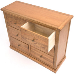 Cabinet Bits Salerno 6 Drawer Brown Brass Knob Chest of Drawers - Wilko - thumbnail 6