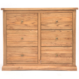 Cabinet Bits Salerno 6 Drawer Brown Brass Knob Chest of Drawers - Wilko - thumbnail 4