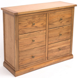 Cabinet Bits Salerno 6 Drawer Brown Brass Knob Chest of Drawers - Wilko - thumbnail 5