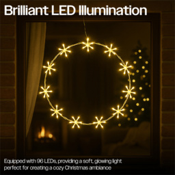 Xmas Haus 96 Warm White LED Metal Ring Light 55cm - Size: 550 x 550 x 25cm - Wilko - thumbnail 4