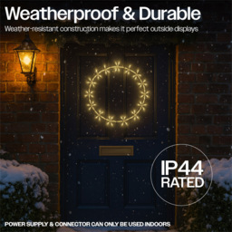 Xmas Haus 96 Warm White LED Metal Ring Light 55cm - Size: 550 x 550 x 25cm - Wilko - thumbnail 5