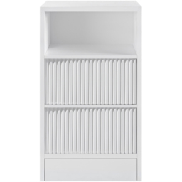 Flair Luca White Ribbed Mid Sleeper Bed with Chest and Cabinet - Size: 113 x 102 x 245.6cm - Wilko - thumbnail 3