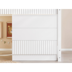 Flair Luca White Ribbed Mid Sleeper Bed with Chest and Cabinet - Size: 113 x 102 x 245.6cm - Wilko - thumbnail 5
