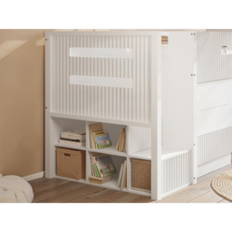 Flair Luca White Ribbed Mid Sleeper Bed with Chest and Cabinet - Size: 113 x 102 x 245.6cm - Wilko - thumbnail 7