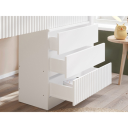 Flair Luca White Ribbed Mid Sleeper Bed with Chest and Cabinet - Size: 113 x 102 x 245.6cm - Wilko - thumbnail 6