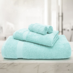Mayfair Egyptian Cotton Seafoam Bath Towel Set of 2 - Blue - Wilko - thumbnail 3