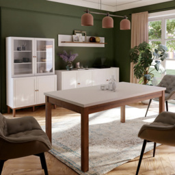Florence Wensley 4 Door Single Drawer Light Grey and Oak Sideboard - Size: 85.4 x 199.3 x 41.7cm - Multi - Furniture To Go - Wilko - thumbnail 7