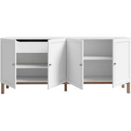 Florence Wensley 4 Door Single Drawer Light Grey and Oak Sideboard - Size: 85.4 x 199.3 x 41.7cm - Multi - Furniture To Go - Wilko - thumbnail 6