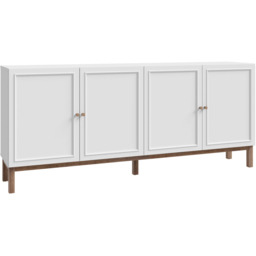 Florence Wensley 4 Door Single Drawer Light Grey and Oak Sideboard - Size: 85.4 x 199.3 x 41.7cm - Multi - Furniture To Go - Wilko - thumbnail 3