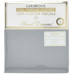 Sweet Dreams Grey T200 Percale Oxford Pillowcases - Size: 50 x 75 x 1cm - Wilko
