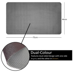 Nicoman Reversible Grey and Brown Shower Mat 75 x 44cm - Size: 0.4 x 75 x 44cm - Wilko - thumbnail 5