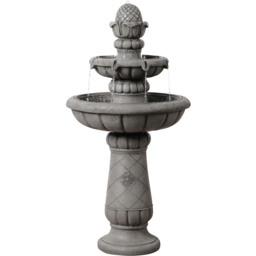 Teamson Home 2-Tier Light Grey Birdbath Water Fountain 99cm - Size: 99 x 53 x 53cm - Wilko - thumbnail 4