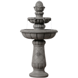 Teamson Home 2-Tier Light Grey Birdbath Water Fountain 99cm - Size: 99 x 53 x 53cm - Wilko - thumbnail 1