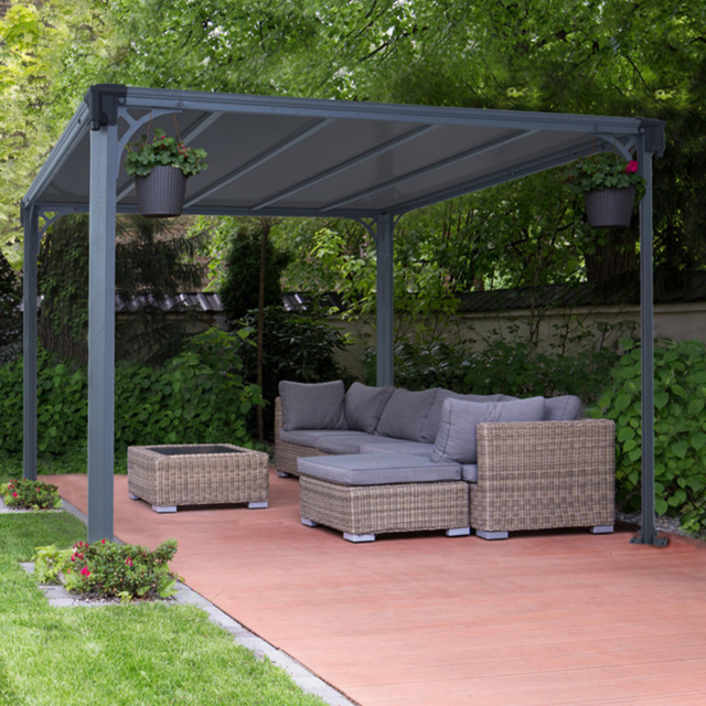 Palram Canopia Milano 2.25 x 3.09m Grey Garden Gazebo - Size: 2.25 x 3m - Wilko - image 1