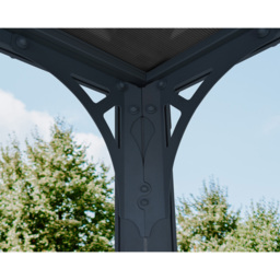 Palram Canopia Milano 2.25 x 3.09m Grey Garden Gazebo - Size: 2.25 x 3m - Wilko - thumbnail 4