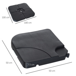 Outsunny 4pc Umbrella Base 15L Each PC - Size: 75 x 50 x 50cm - Black - Wilko - thumbnail 6