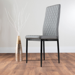 Furniturebox Copeland Valera Marble Effect 6 Seater Dining Set White Grey and Black - Wilko - thumbnail 4