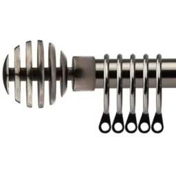New Edge Blinds 160-300cm Extendable Black Geneva Metal Curtain Pole - Size: 160 - 300cm - Wilko - thumbnail 1