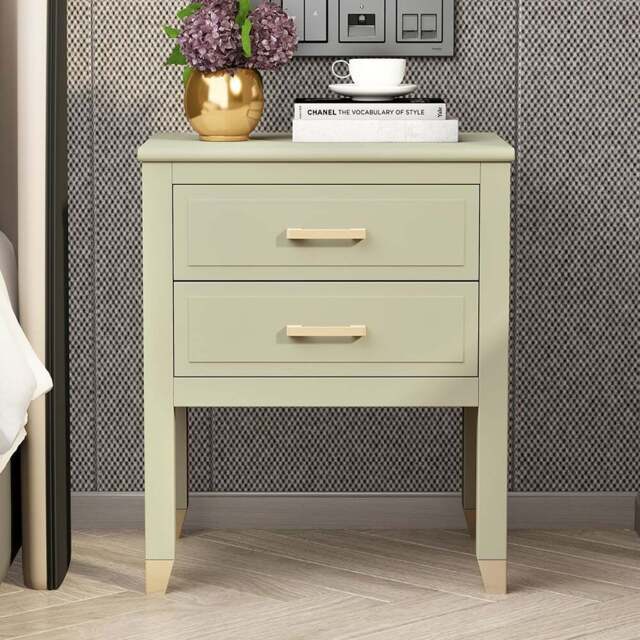 Palazzi 2 Drawer Teal Bedside Table - Wilko - image 1