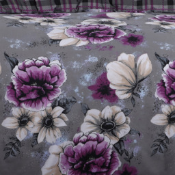Velosso EasyCare Single Classic Floral Reversible Duvet Set - Purple - Serene - Wilko - thumbnail 4
