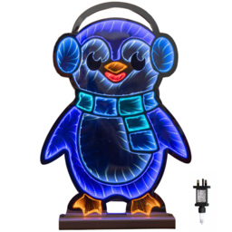 Samuel Alexander Blue and White LED Light Up Penguin Infinity Christmas Decoration 40cm - Size: 40cm x 27cm x 27cm - Multi - Wilko - thumbnail 3