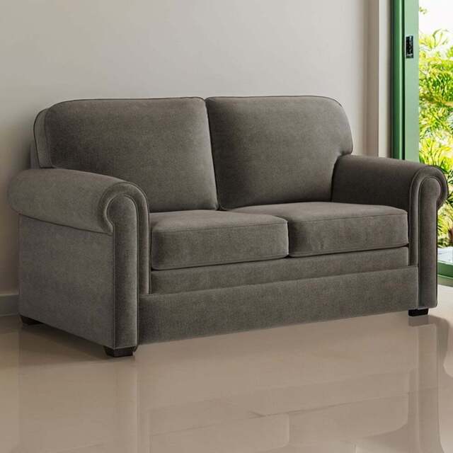 Jay-Be Heritage 2 Seater Brushed Twill Pewter Sofa Bed with e-Pocket Mattress - Grey - Wilko - image 1