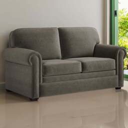 Jay-Be Heritage 2 Seater Brushed Twill Pewter Sofa Bed with e-Pocket Mattress - Grey - Wilko - thumbnail 1
