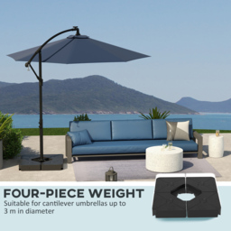 Outsunny Umbrella Weights for Offset Parasol - Size: 10.5 x 80 x 80cm - Black - Wilko - thumbnail 5