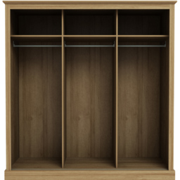 Devon 3 Door Oak Effect Sliding Wardrobe - Brown - LPD Home - Wilko - thumbnail 4