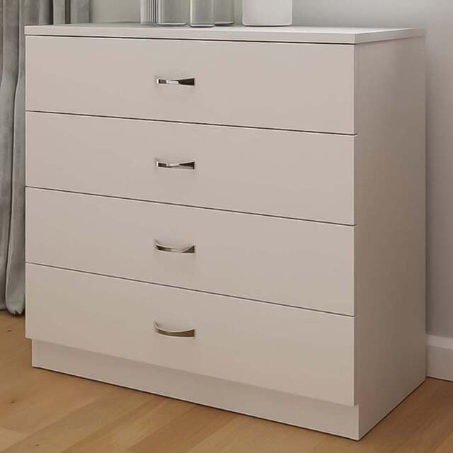FWStyle Promo 4 Drawer White Modern Chest of Drawers - Wilko - image 1